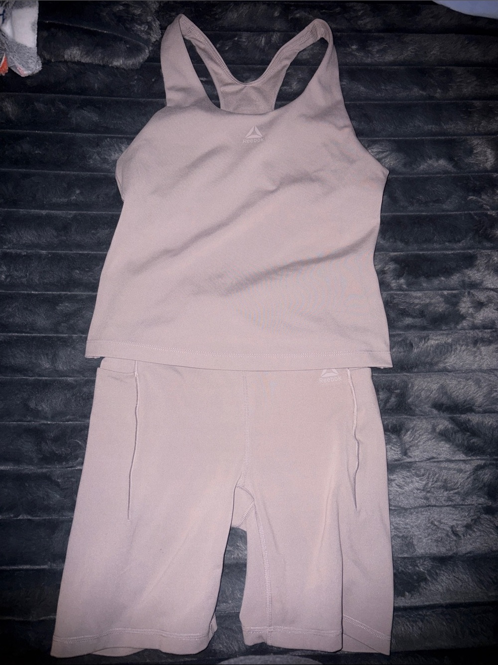 Reebok Mauve Women's Tank Top and Bike Shorts Set